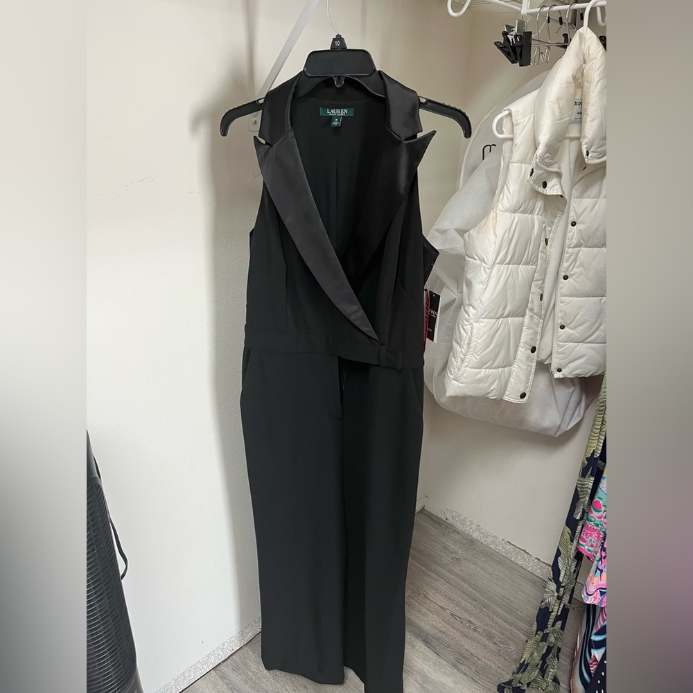 Ralph Lauren Sleeveless “Tux” Jumpsuit